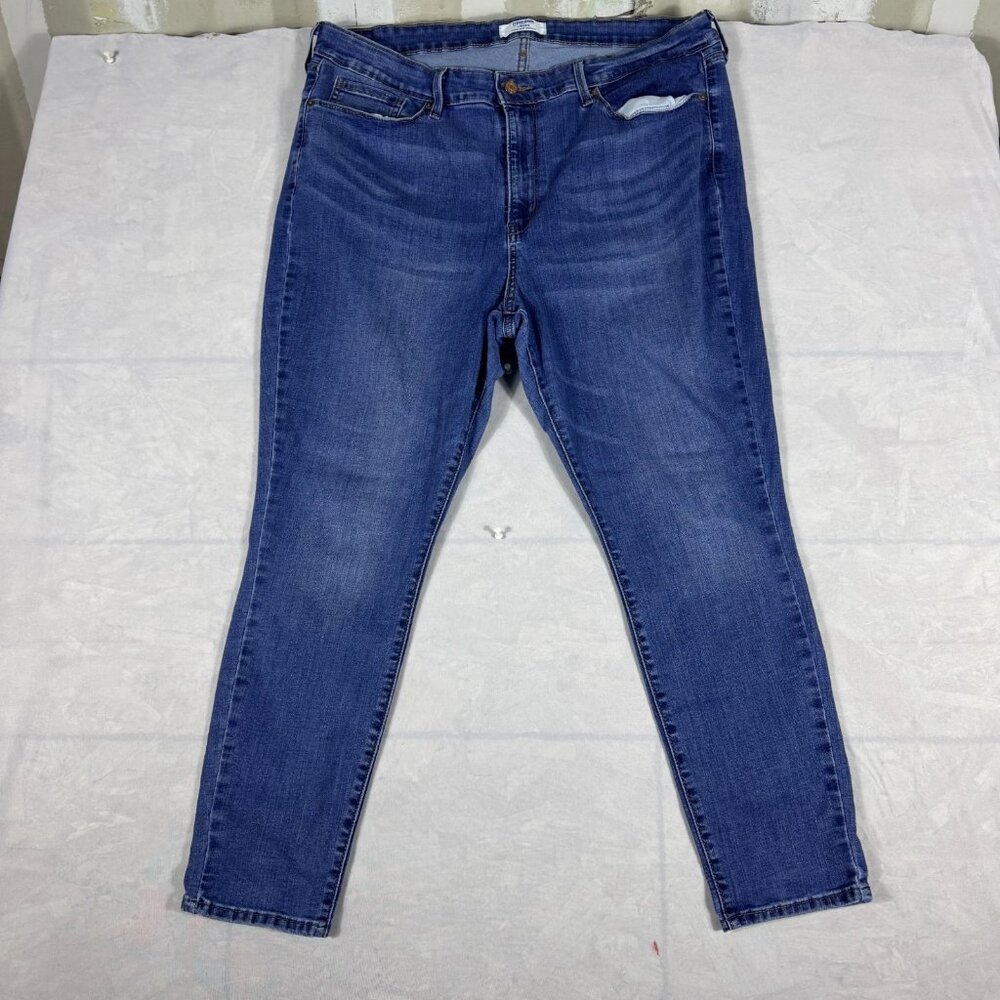 Levi's Skinny‎ Jeans Womens Blue Stretch Denim High Rise Comfort Size 18S 34x28